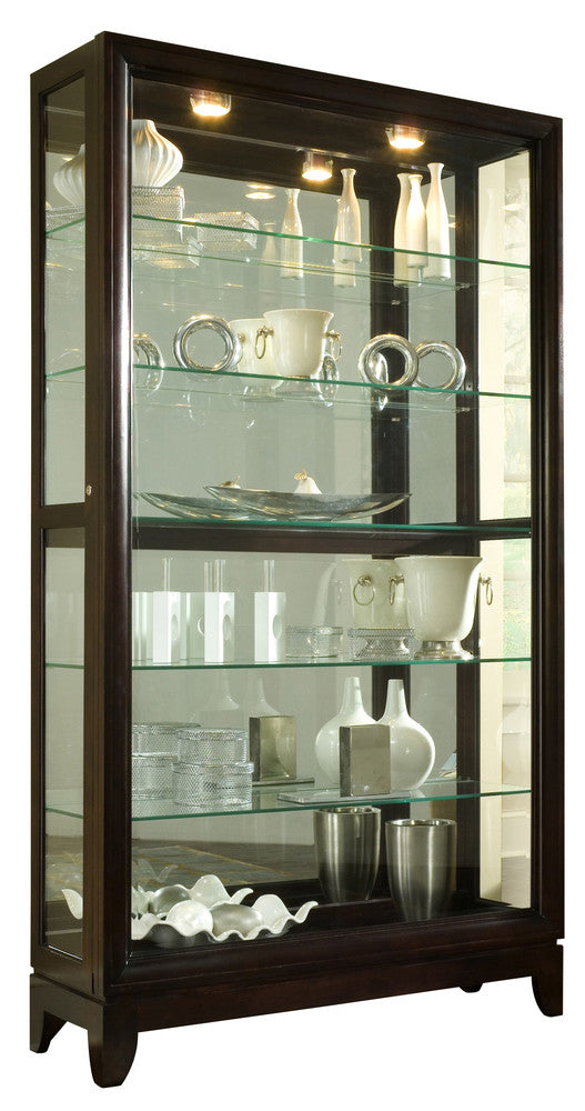 Pulaski - Curios Deep Brown Sliding Door 5 Shelf Curio Cabinet - 20661 view 2