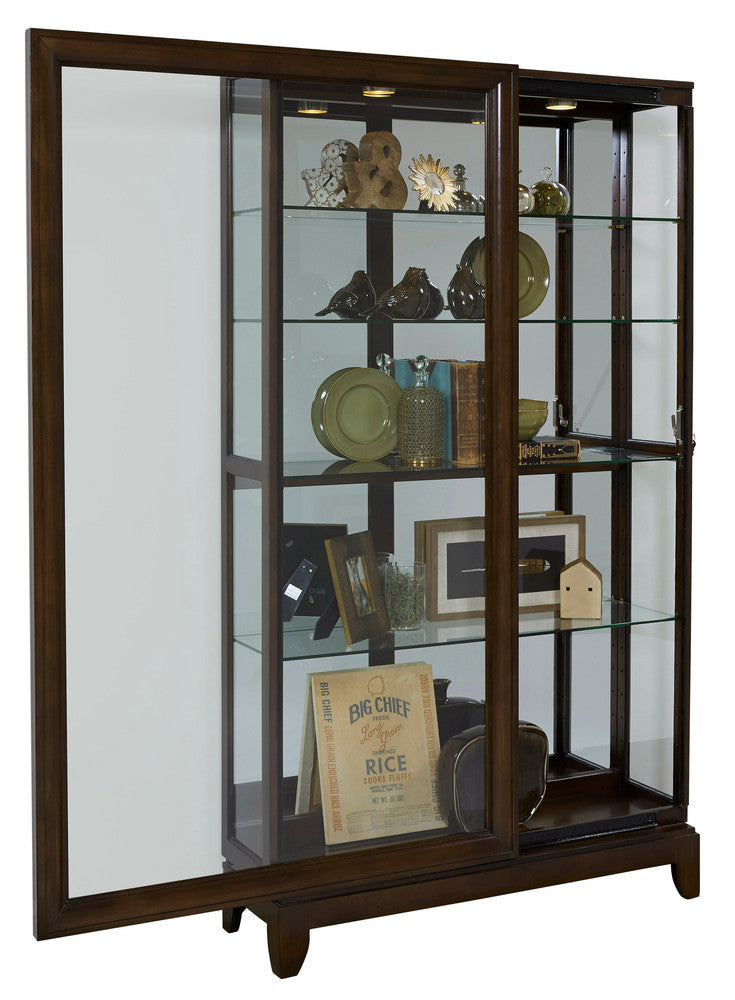 Pulaski - Curios Deep Brown Sliding Door 5 Shelf Curio Cabinet - 20661 view 3