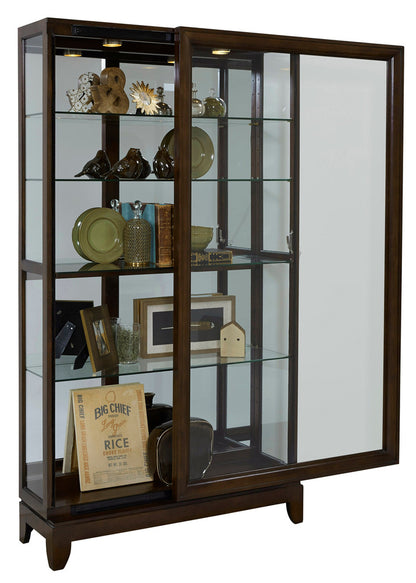 Pulaski - Curios Deep Brown Sliding Door 5 Shelf Curio Cabinet - 20661 view 4