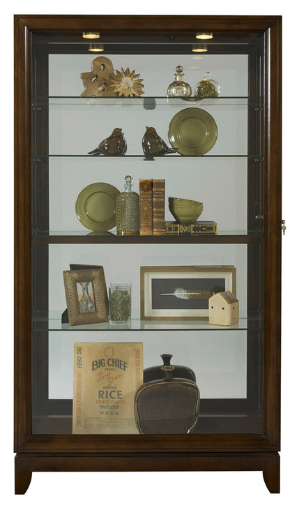 Pulaski - Curios Deep Brown Sliding Door 5 Shelf Curio Cabinet - 20661 view 5