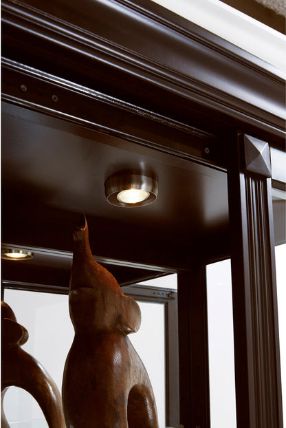 Pulaski - Curios Deep Cherry Brown Locking Slide Door 5 Shelf Curio Cabinet - 21459 view 4