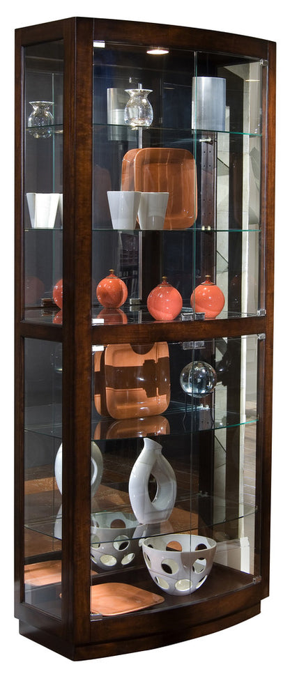 Pulaski - Curios Mahogany Brown Curved Front 5 Shelf Curio Cabinet - 21221 view 3