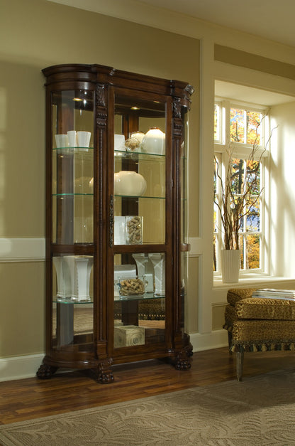 Pulaski - Curios Maple Brown Lighted Curved Front 4 Shelf Curio Cabinet - 102003 view 1