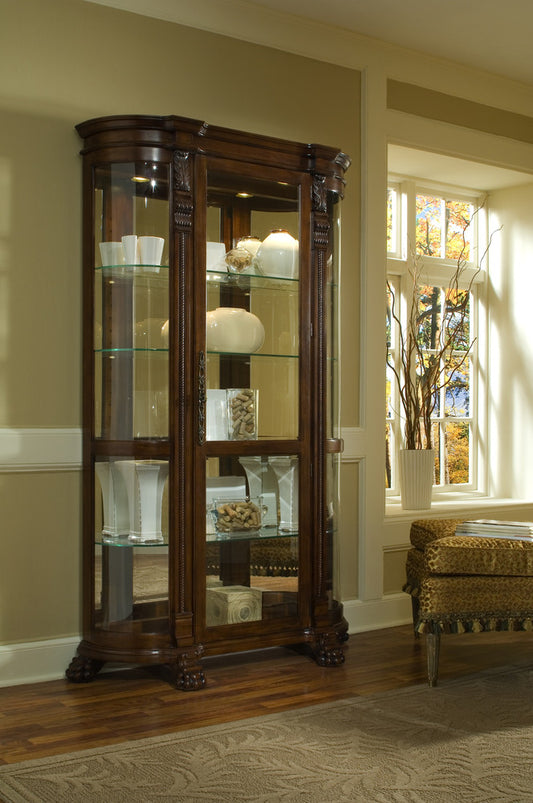 Pulaski - Curios Maple Brown Lighted Curved Front 4 Shelf Curio Cabinet - 102003 view 1