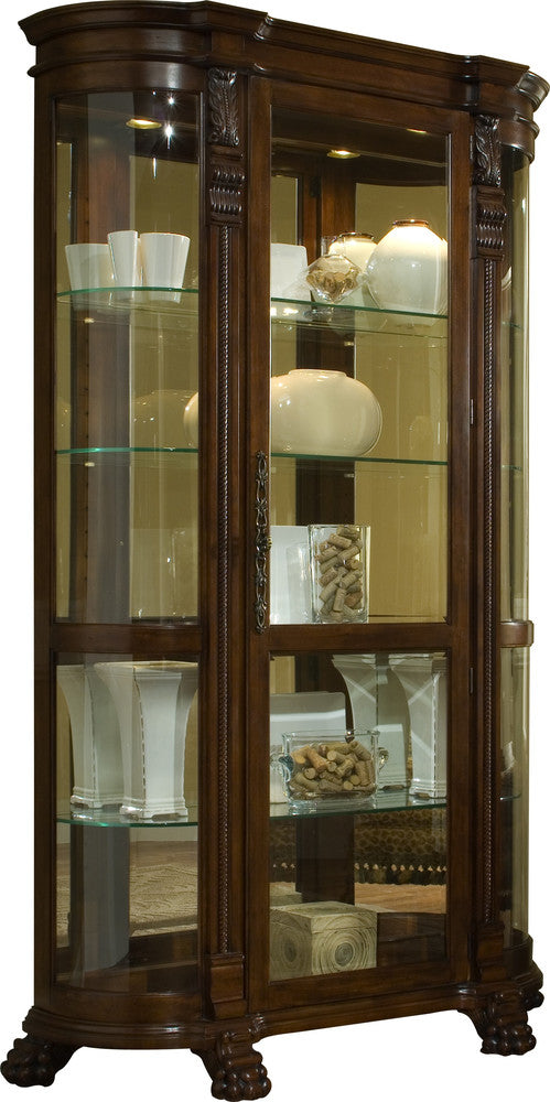 Pulaski - Curios Maple Brown Lighted Curved Front 4 Shelf Curio Cabinet - 102003 view 2