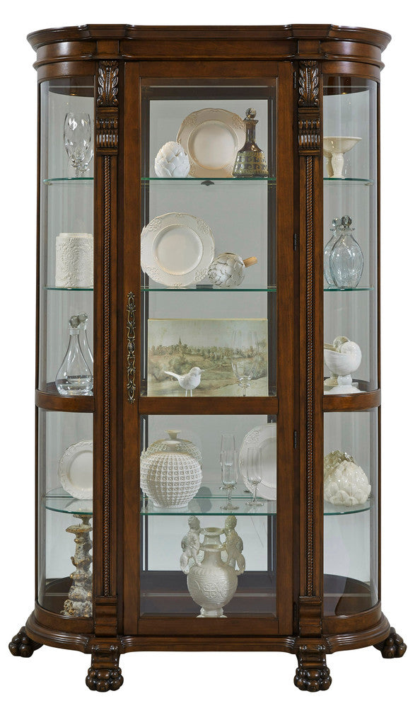 Pulaski - Curios Maple Brown Lighted Curved Front 4 Shelf Curio Cabinet - 102003 view 3