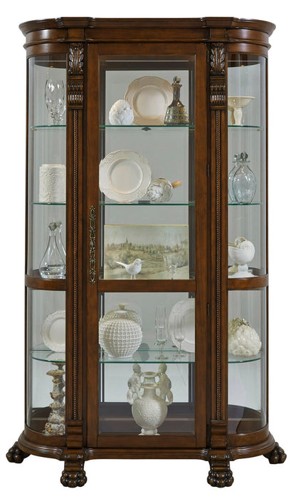 Pulaski - Curios Maple Brown Lighted Curved Front 4 Shelf Curio Cabinet - 102003 view 3