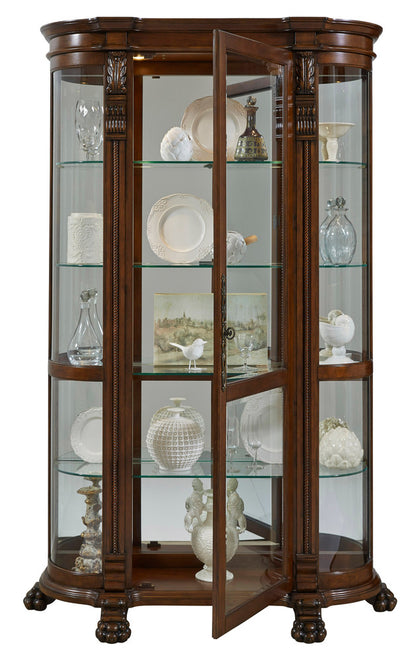 Pulaski - Curios Maple Brown Lighted Curved Front 4 Shelf Curio Cabinet - 102003 view 4