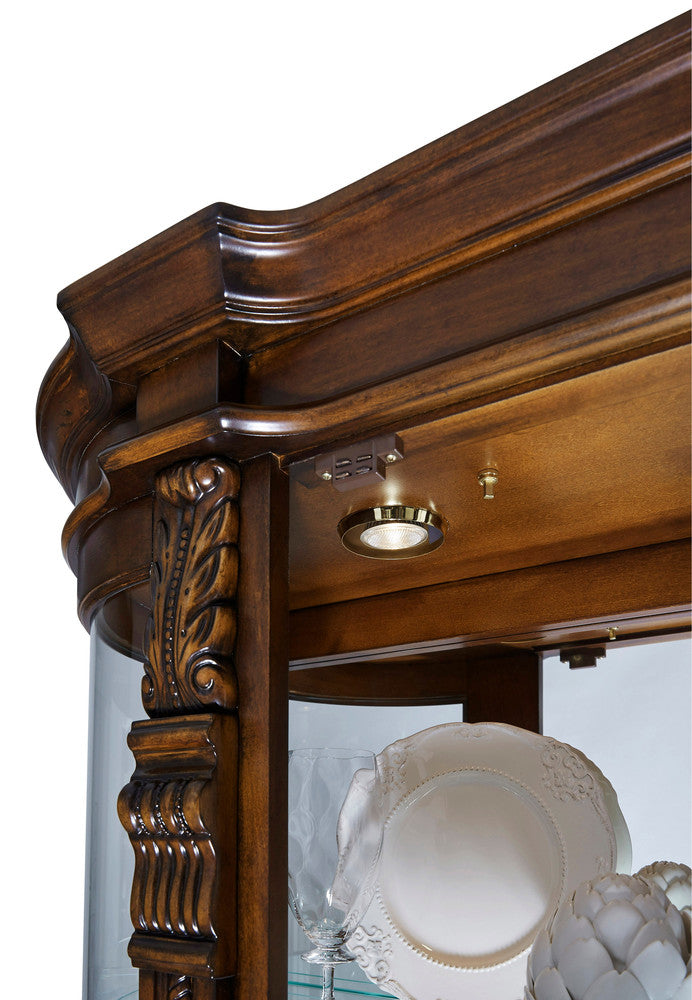 Pulaski - Curios Maple Brown Lighted Curved Front 4 Shelf Curio Cabinet - 102003 view 6