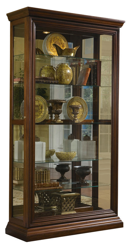 Pulaski - Curios Oak Brown Edwardian 5 Shelf Sliding Door Curio Cabinet - 21015 view 2