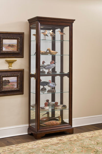 Pulaski - Curios Oak Brown Mirrored 5 Shelf Gallery Curio Cabinet - 21308 view 1