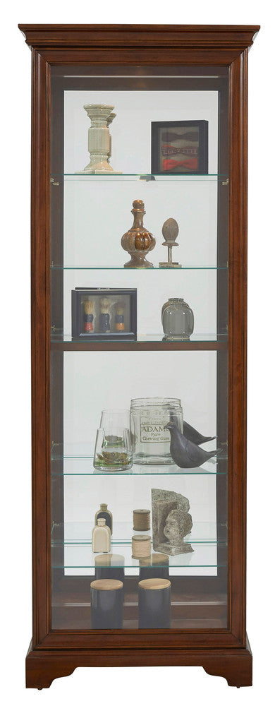 Pulaski - Curios Oak Brown Mirrored 5 Shelf Gallery Curio Cabinet - 21308 view 3