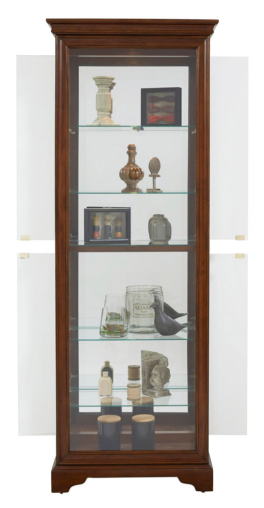 Pulaski - Curios Oak Brown Mirrored 5 Shelf Gallery Curio Cabinet - 21308 view 4