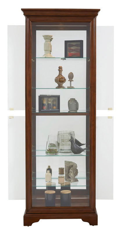 Pulaski - Curios Oak Brown Mirrored 5 Shelf Gallery Curio Cabinet - 21308 view 4