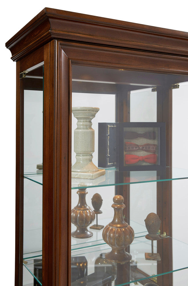 Pulaski - Curios Oak Brown Mirrored 5 Shelf Gallery Curio Cabinet - 21308 view 5