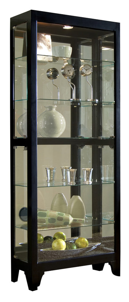 Pulaski - Curios Onyx Black Lighted Gallery Style 5 Shelf Curio Cabinet - 21218 view 1