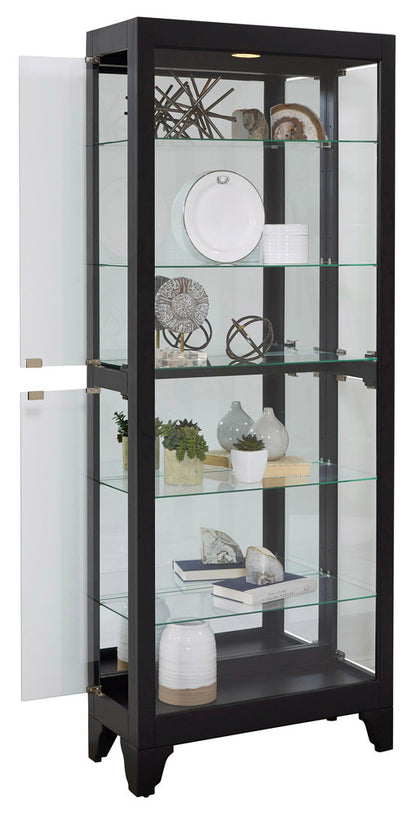 Pulaski - Curios Onyx Black Lighted Gallery Style 5 Shelf Curio Cabinet - 21218 view 3