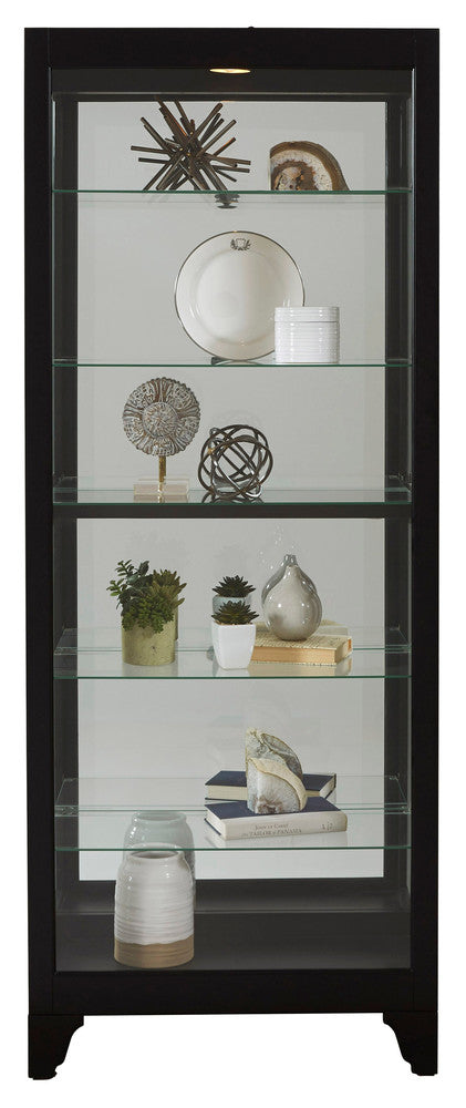 Pulaski - Curios Onyx Black Lighted Gallery Style 5 Shelf Curio Cabinet - 21218 view 4