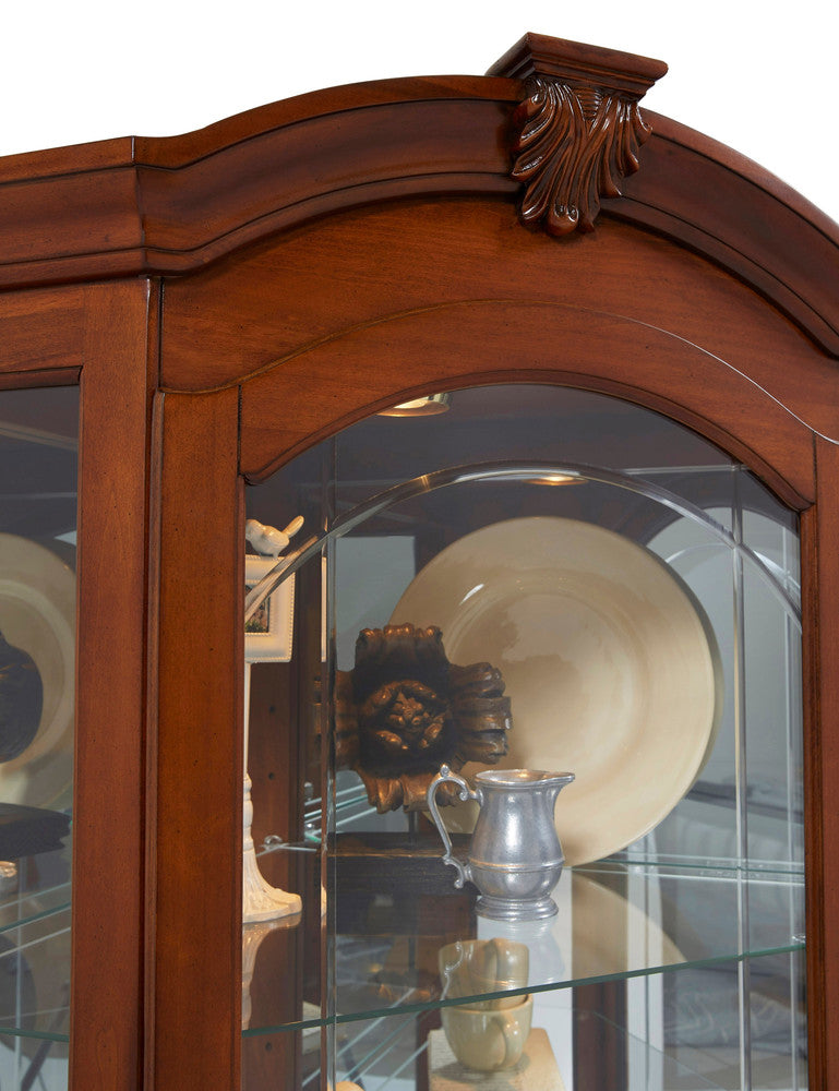 Pulaski - Curios Warm Cherry Brown Mirrored Corner Curio Cabinet - 20671 view 5