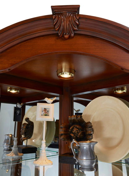 Pulaski - Curios Warm Cherry Brown Mirrored Corner Curio Cabinet - 20671 view 6