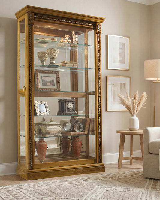 Pulaski Estate Oak Two Way Sliding Door Curio 20484 View 2
