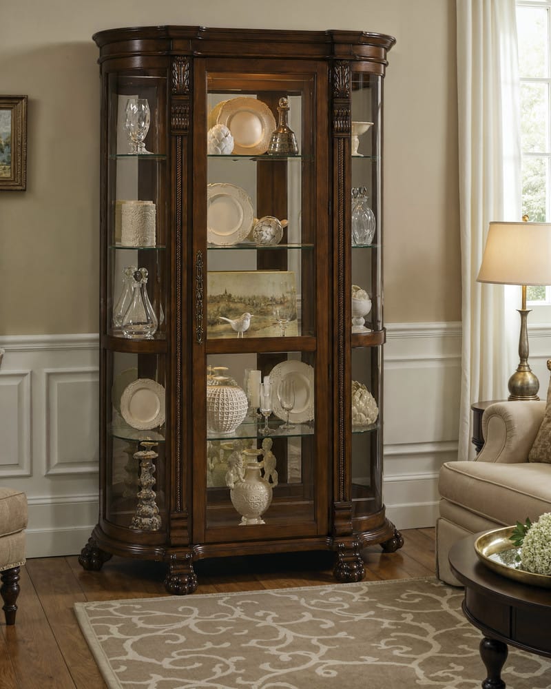 Pulaski Foxcroft Curved End Curio 102003 View 2
