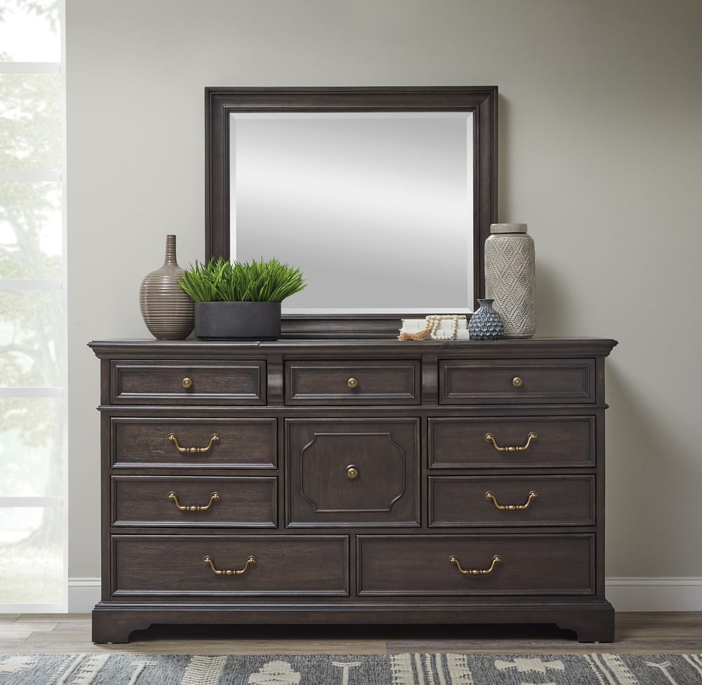 Pulaski - Hickory Creek Brown Velvet 10 Drawer Dresser With Mirror - P386-BR-K7 view 1