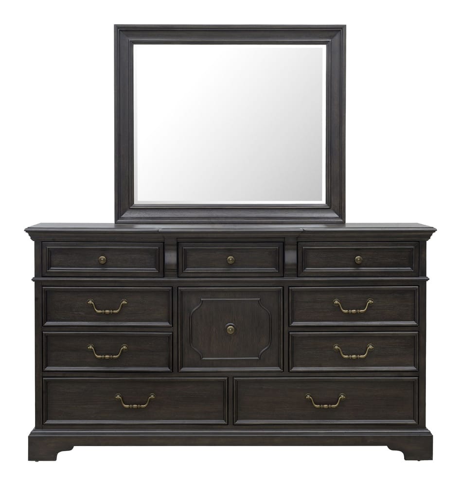 Pulaski - Hickory Creek Brown Velvet 10 Drawer Dresser With Mirror - P386-BR-K7 view 4
