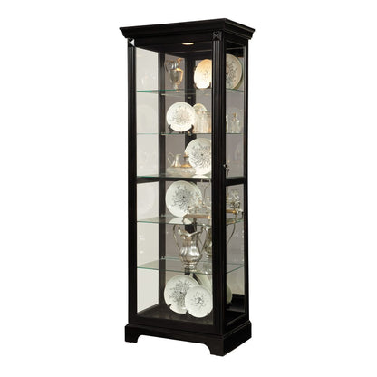 Pulaski Locking Slide Door 5 Shelf Curio Cabinet In Deep Cherry Brown 21459 View 1