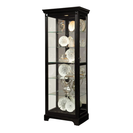 Pulaski Locking Slide Door 5 Shelf Curio Cabinet In Deep Cherry Brown 21459 View 1