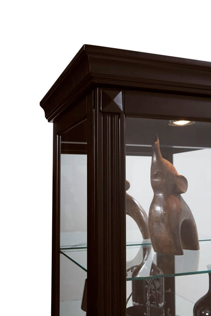 Pulaski Locking Slide Door 5 Shelf Curio Cabinet In Deep Cherry Brown 21459 View 5