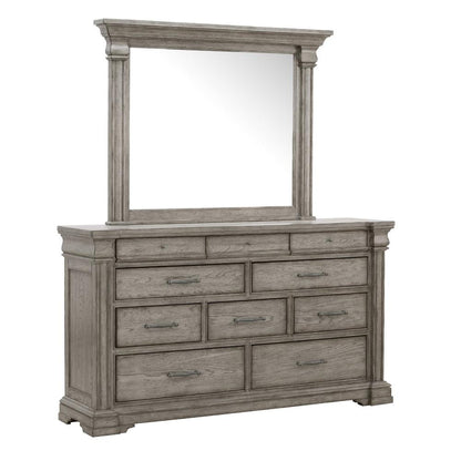 Pulaski - Madison Ridge 10 Drawer Dresser and Framed Mirror in Heritage Taupe - P091-BR-K7 veiw 1