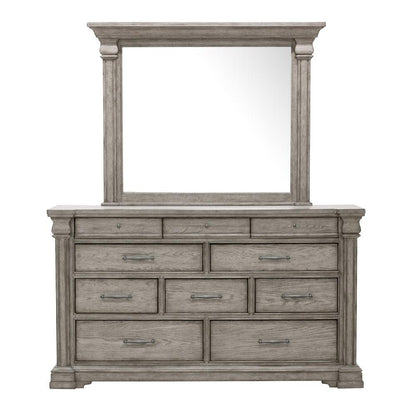Pulaski - Madison Ridge 10 Drawer Dresser and Framed Mirror in Heritage Taupe - P091-BR-K7 veiw 3