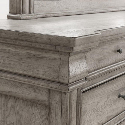 Pulaski - Madison Ridge 10 Drawer Dresser and Framed Mirror in Heritage Taupe - P091-BR-K7 veiw 6
