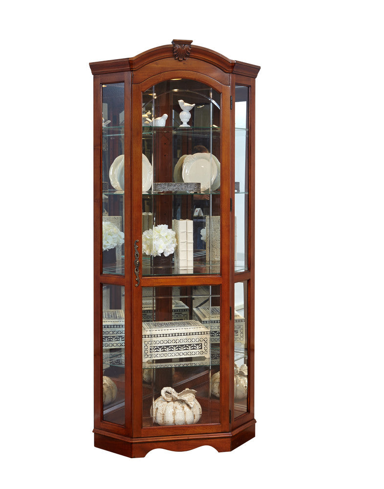 Pulaski Medallion Cherry Corner Curio 20671 View 1