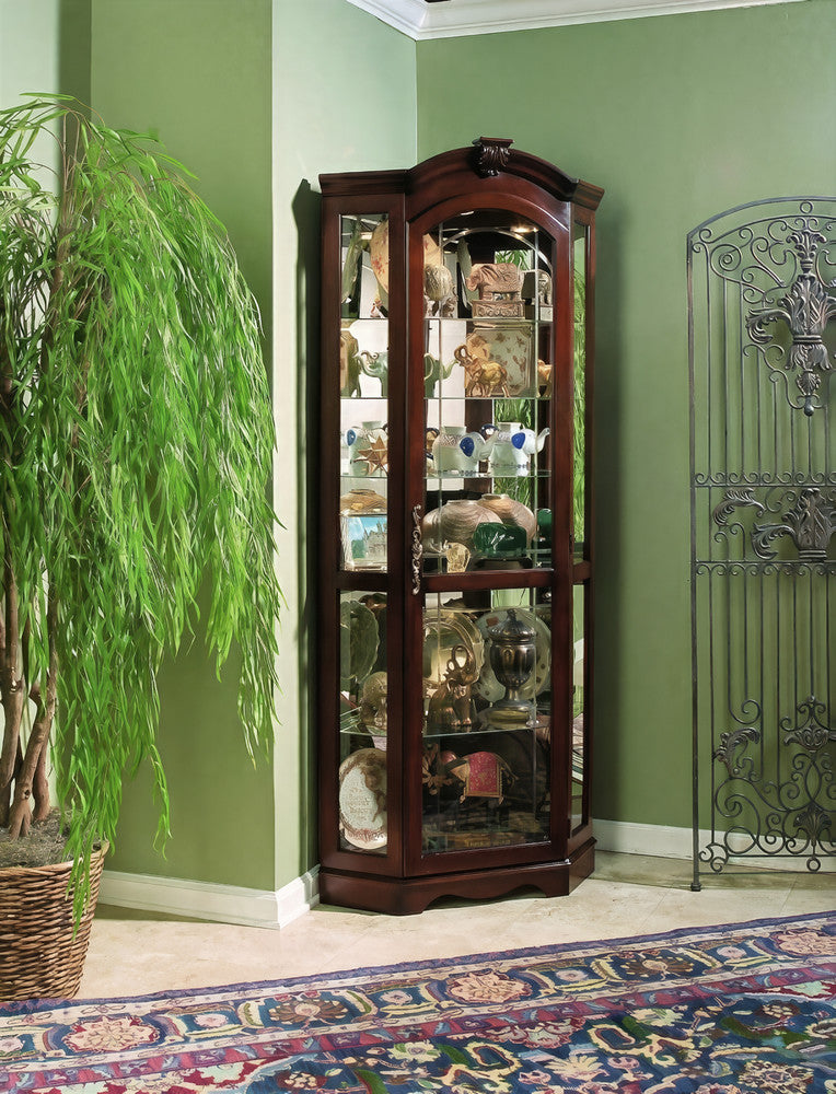 Pulaski Medallion Cherry Corner Curio 20671 View 3