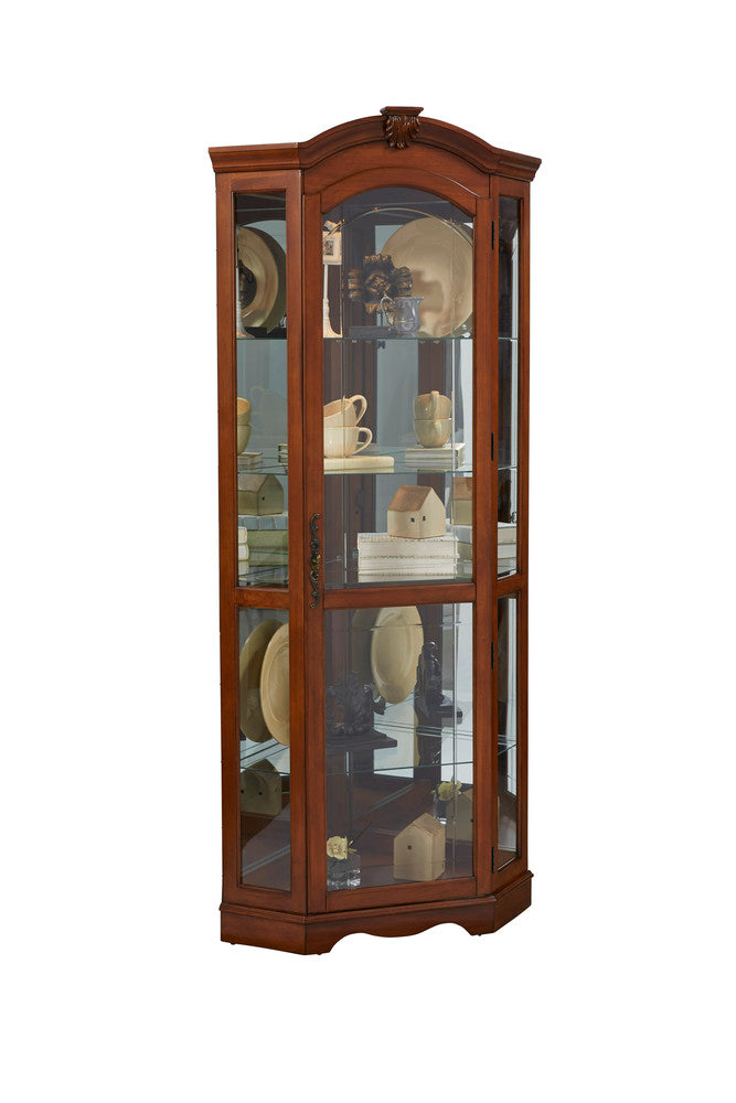 Pulaski Medallion Cherry Corner Curio 20671 View 9