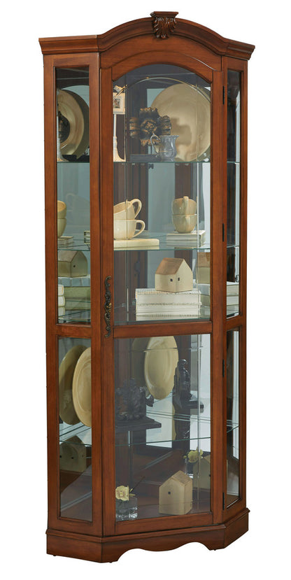 Pulaski Medallion Cherry Corner Curio 20671 View 10