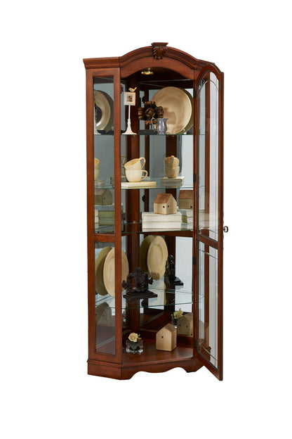 Pulaski Medallion Cherry Corner Curio 20671 View 11