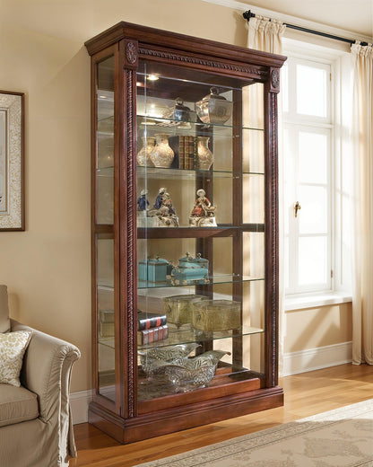 Pulaski Medallion Cherry Two Way Sliding Door Curio 20485 View 2