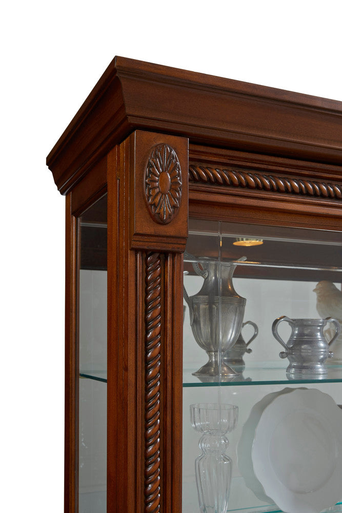 Pulaski Medallion Cherry Two Way Sliding Door Curio 20485 View 3