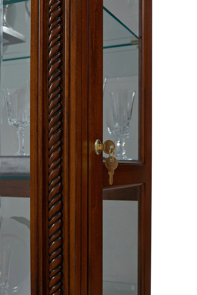 Pulaski Medallion Cherry Two Way Sliding Door Curio 20485 View 5