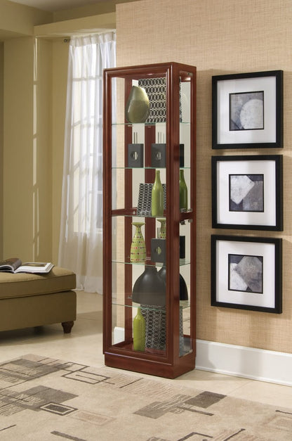 Pulaski Tall Traditional 5 Shelf Curio Cabinet In Cherry 21000 View 3