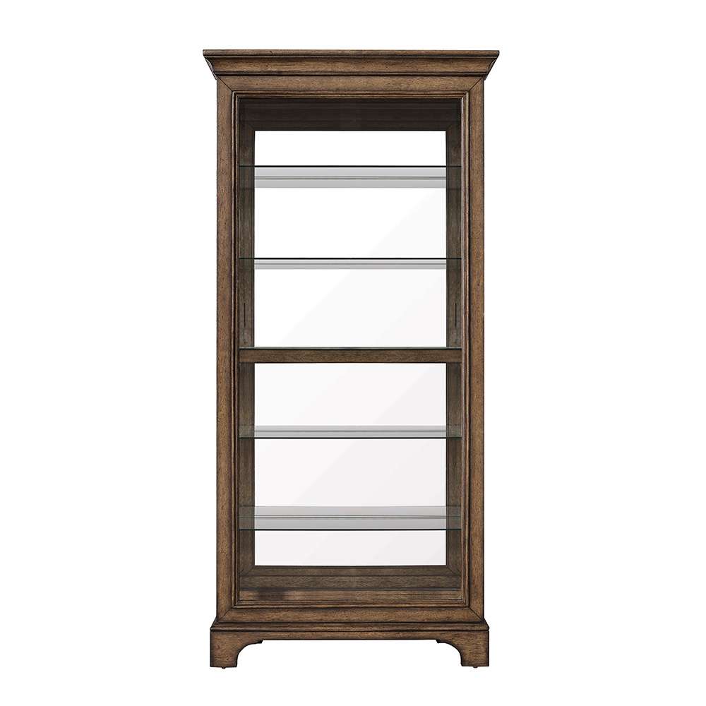 Pulaski - Traditional Sliding Door Curio with Glass Shelves and LED Light - P021768 veiw 1
