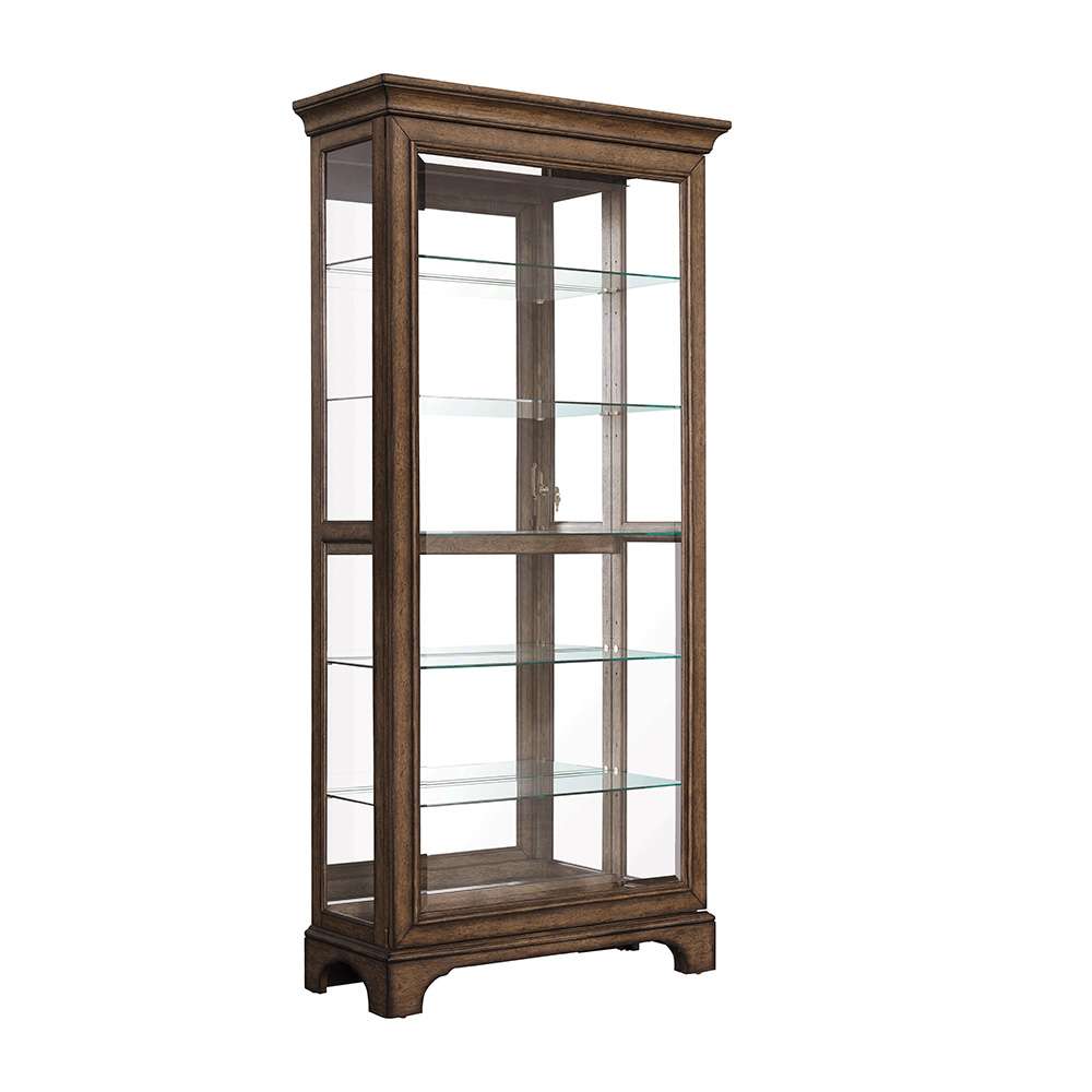 Pulaski - Traditional Sliding Door Curio with Glass Shelves and LED Light - P021768 veiw 3