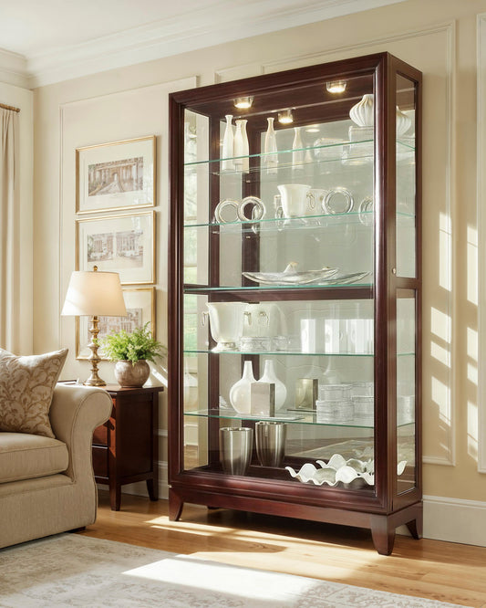 Pulaski Two Way Sldg Door Curio Chocolate Cherry 20661 View 2