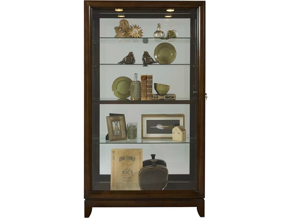 Pulaski - Two Way Sldg Door Curio Chocolate Cherry - 20661