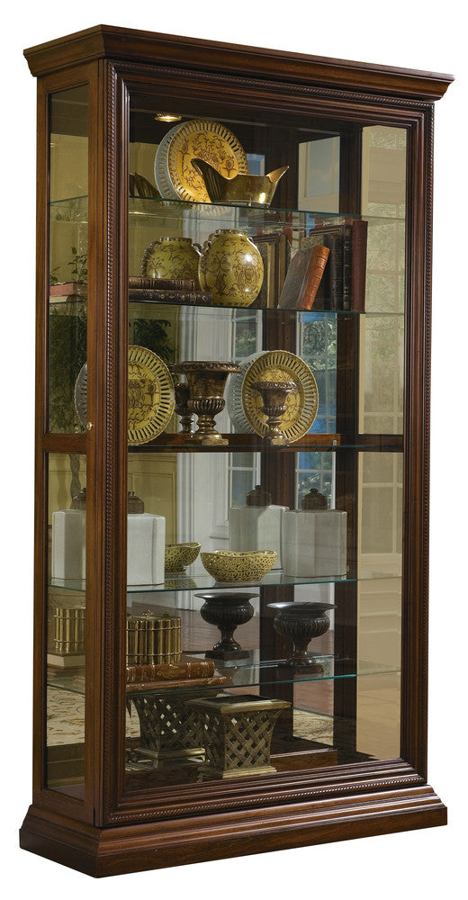 Pulaski Two Way Sliding Door Curio In Dark Wood 21015 View 1