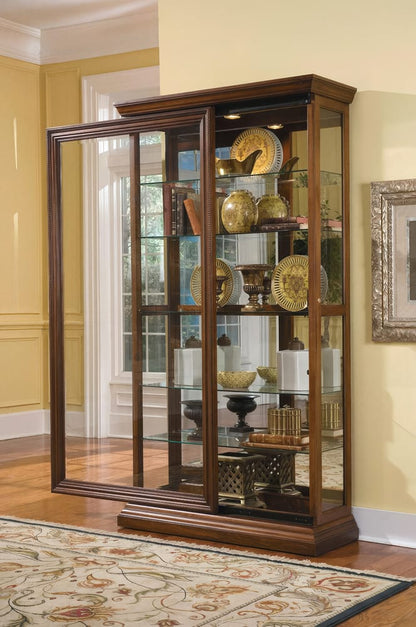 Pulaski Two Way Sliding Door Curio In Dark Wood 21015 View 3