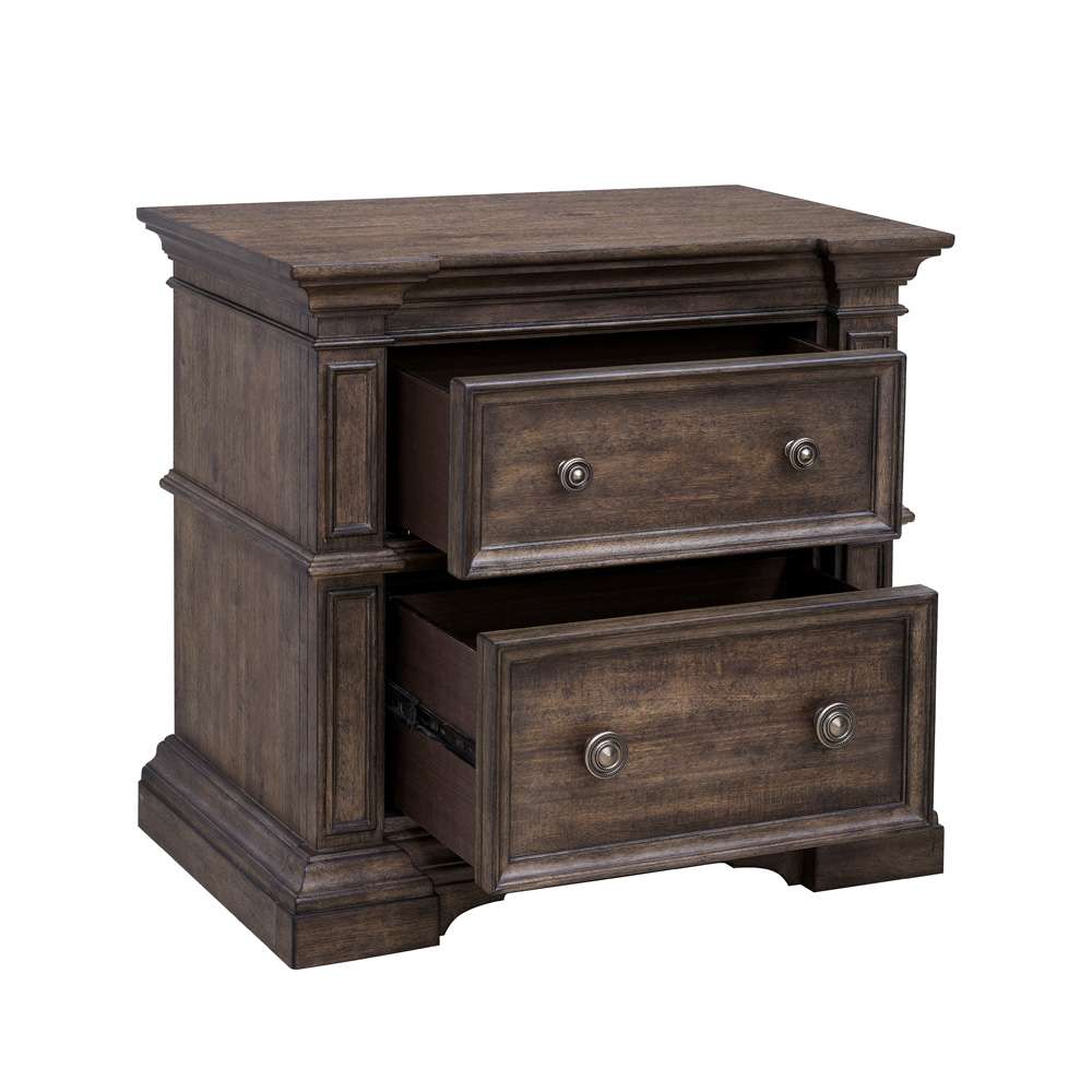 Pulaski - Woodbury Two Drawer Nightstand with USB in Cowboy Boots Brown - P351140 veiw 3